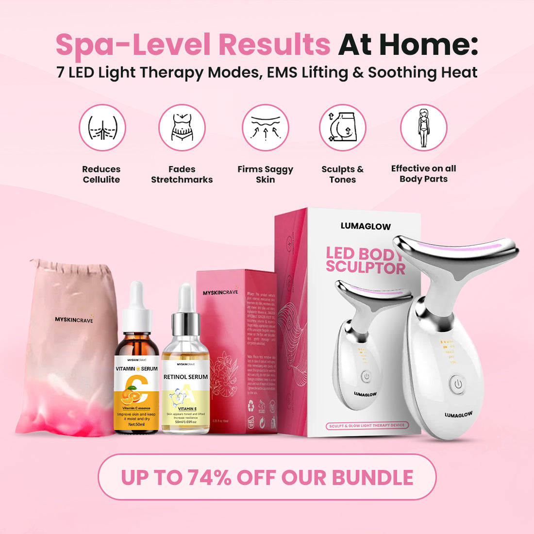 LumaGlow 7-in-1 LED Body Sculptor & Serums Kit